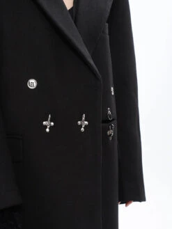 Long Double-Breasted Coat With Silver Accents 33 Long Double-Breasted Coat With Silver Accents -Modern Wear Shop 418248a02507baca2c866518fd4e8cd1