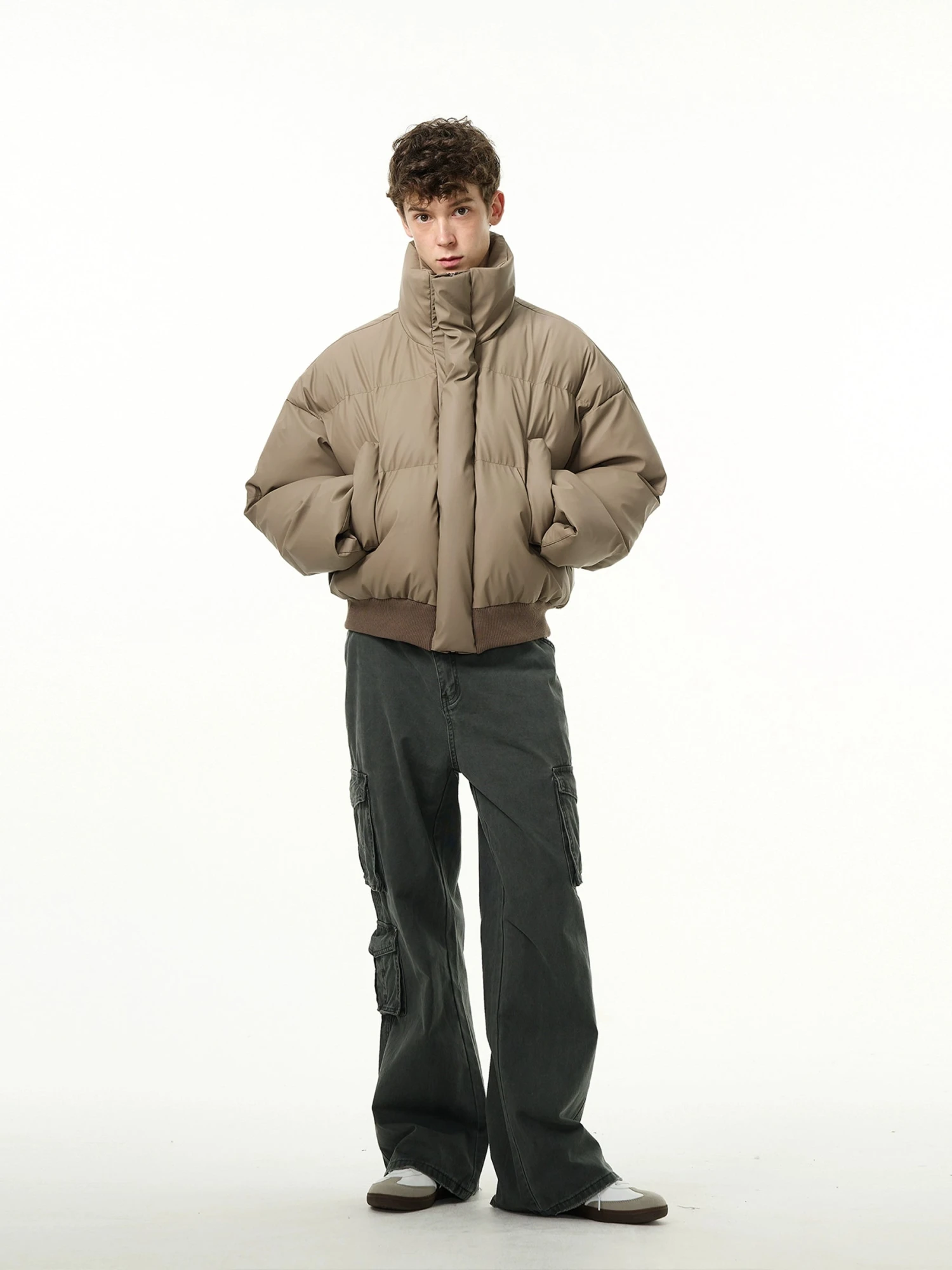 Puffer Jacket With Ribbed Hem And Stand Collar 7 Puffer Jacket With Ribbed Hem And Stand Collar - Image 7