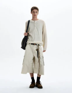 Textured Long Sleeve Sheer Henley Top With Button Detail -Modern Wear Shop 41ee9baf8fffc6aead70fdc57406cae3