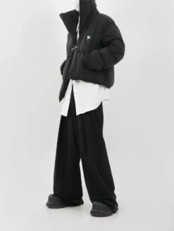 Asymmetric Puffer Jacket With Fireman Clasp Buckle -Modern Wear Shop 4227a26518e61bb1f983e5235065ca37