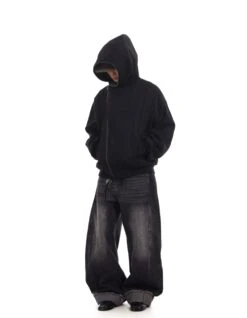 Oversized Asymmetric Zip-Through Hoodie Jacket -Modern Wear Shop 4262860ef54a50130f548c9b9b43ff7d