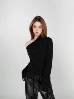 Asymmetrical Neckline Long Sleeve Top 28 Asymmetrical Neckline Long Sleeve Top -Modern Wear Shop 4312e0a2177a874c0b79999bd8fd9376