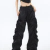 Ruched High-Waisted Jogger Pants