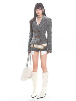 Double-Breasted Plaid Blazer And Micro Mini Skirt Two Piece Set 27 Double-Breasted Plaid Blazer And Micro Mini Skirt Two Piece Set -Modern Wear Shop 43825cd9f31ba0240199f06d01d9298b