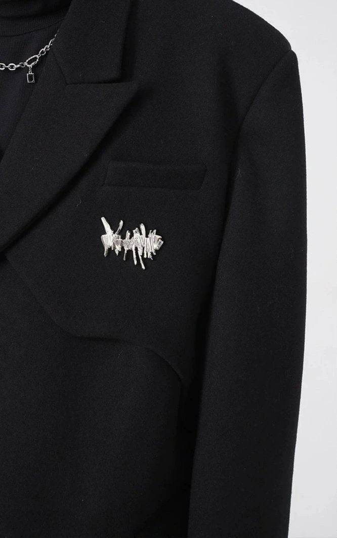 Asymmetric Oversized Faux-Woolen Coat With Metal Buckle 9 Asymmetric Oversized Faux-Woolen Coat With Metal Buckle - Image 9