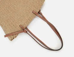 Woven Straw Shoulder Tote With Leather Straps -Modern Wear Shop 44b200656e99789086858b84407d6964