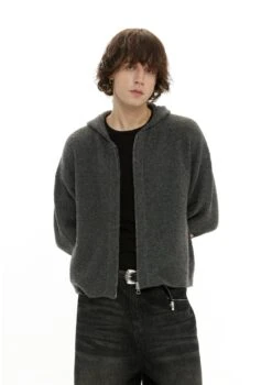 Zigzag Pattern Two Way Zip Knit Hoodie Jacket -Modern Wear Shop 45bc2fc043bd8bb1313ac21207ddcdd8