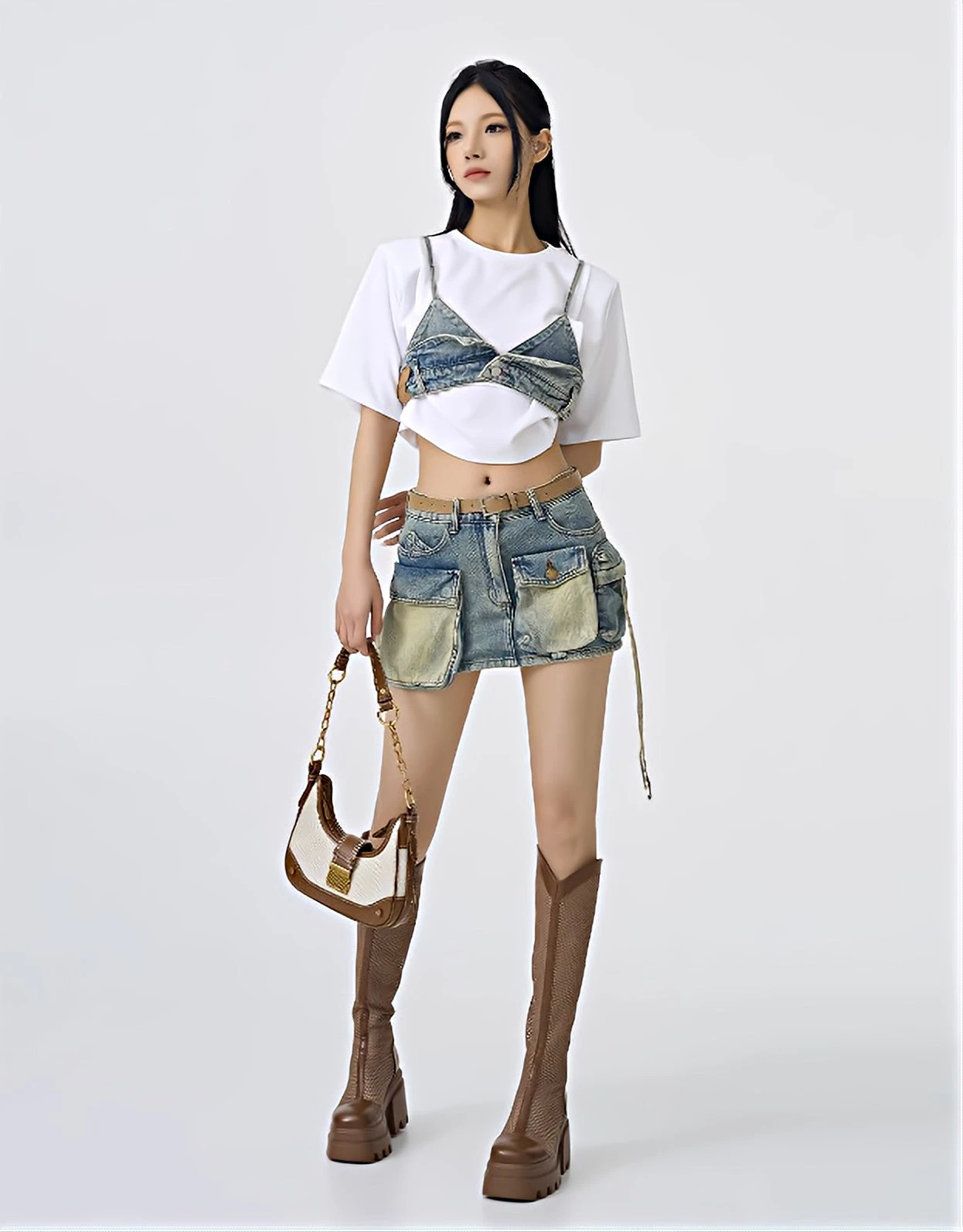 Sandblast Utility Cargo Denim Mini Skirt 7 Sandblast Utility Cargo Denim Mini Skirt - Image 7