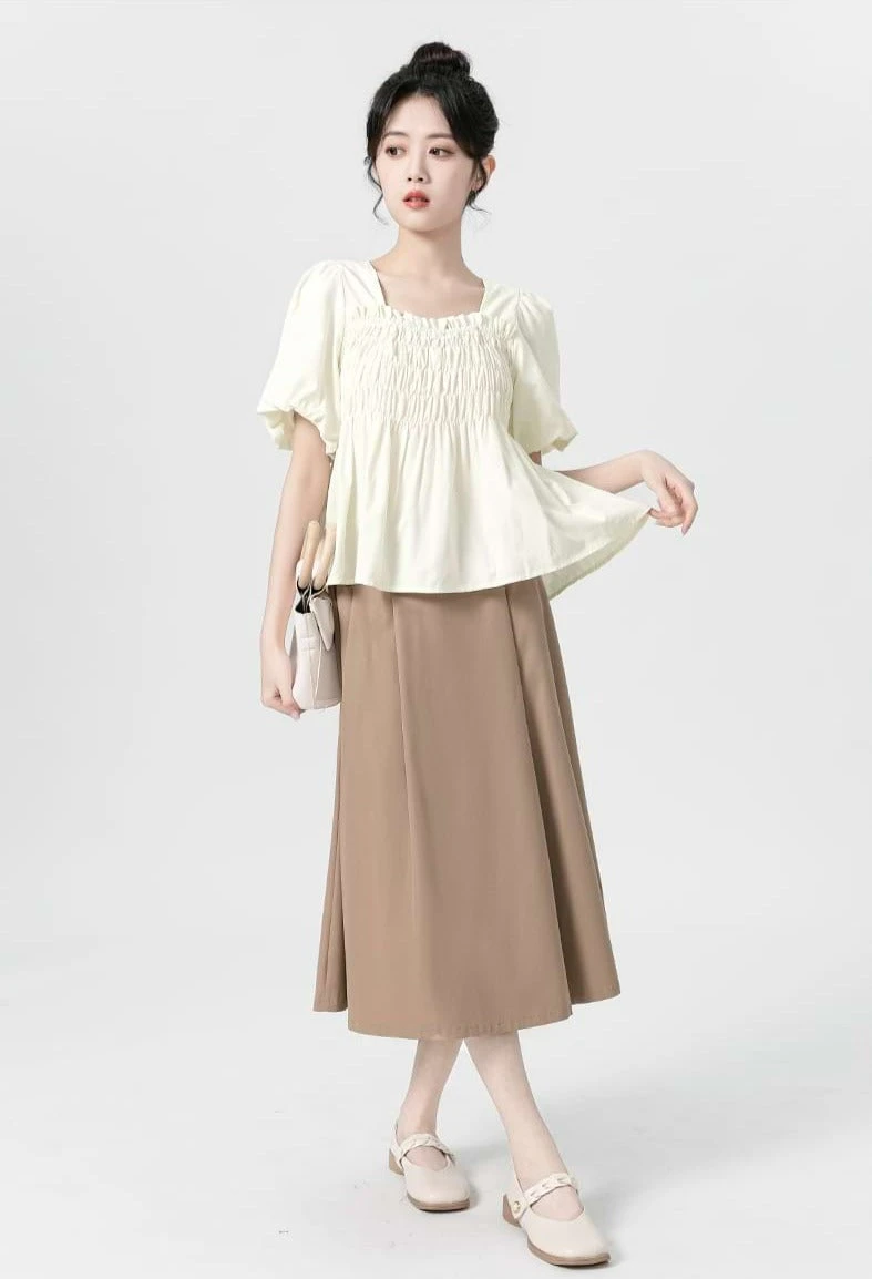 Puff Sleeve Shirred Blouse 7 Puff Sleeve Shirred Blouse - Image 7