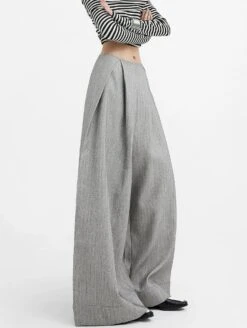 Wide-Leg High Waist Panel-Pleat Palazzo Trousers -Modern Wear Shop 46a819808bdbb74a08dacd2e963dfe81