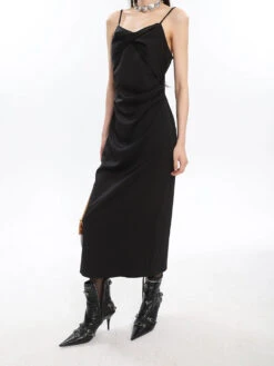 Slim Draped Neckline Sleeveless Maxi Dress -Modern Wear Shop 46f51e60dccd39b61da932e67285df34