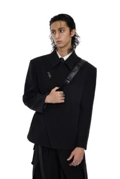 Asymmetric Button-Up And Metal Clasp Structured Blazer Jacket 20 Asymmetric Button-Up And Metal Clasp Structured Blazer Jacket -Modern Wear Shop 47d1a423297cb0d7cb2265d2761f907a