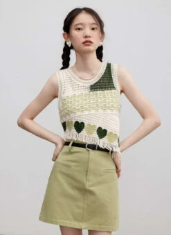 Asymmetric Color Block Sleeveless Knit Top -Modern Wear Shop 48128635b067890a93bd555d8523231b