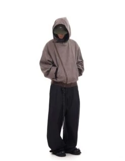 Oversized Asymmetric Zip-Through Hoodie Jacket -Modern Wear Shop 48a78b32c3b8c165bd87130a61c00dca
