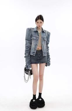 Belted Denim Micro-Mini Skirt -Modern Wear Shop 48cc8dd3f7a4de7db64502070b2d1cac