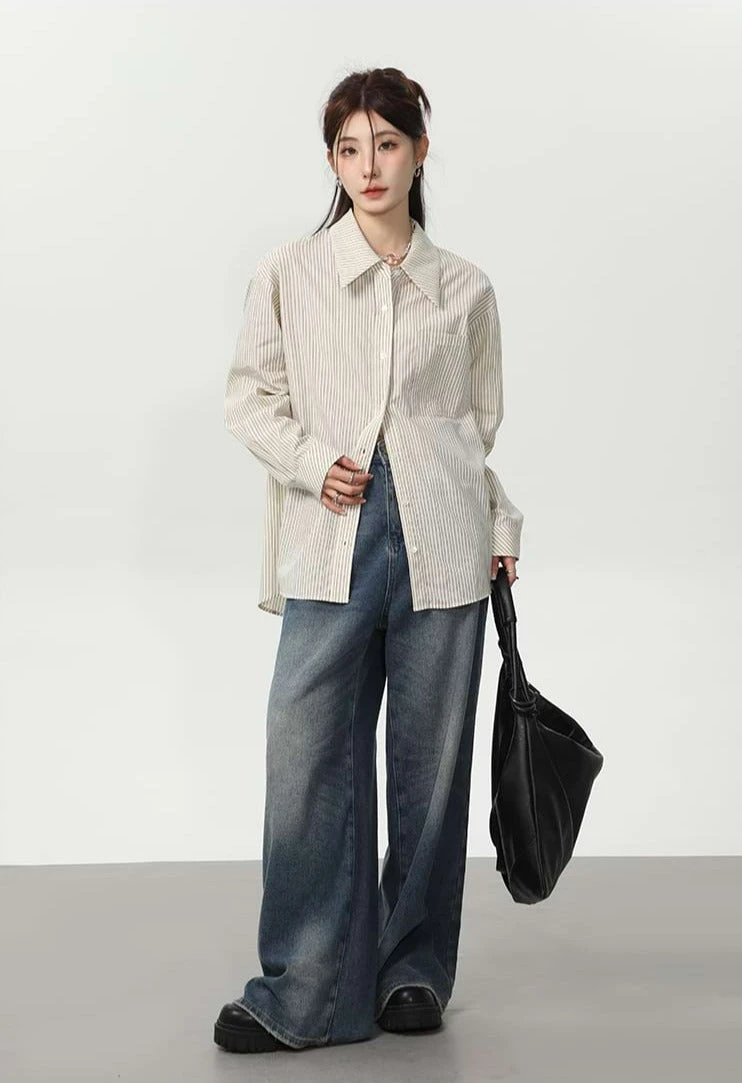 Slim Pinstripe Pocketed Button Shirt 10 Slim Pinstripe Pocketed Button Shirt - Image 10