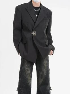 Buckle Detail Oversized Blazer Jacket 20 Buckle Detail Oversized Blazer Jacket -Modern Wear Shop 490e3ccc2b176933ef7d17211fbd4bc4
