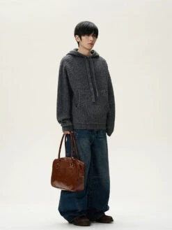 Chunky Ribbed Knit Hooded Sweater -Modern Wear Shop 49f39ce2264891704b7341e6d1522a59