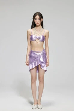 Satin Ruched Bikini Top With Wrap Skirt Set 35 Satin Ruched Bikini Top With Wrap Skirt Set -Modern Wear Shop 4a240ec22818d75c35567e32c473be50