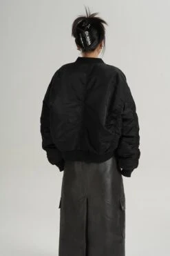 Oversized Mid-Crop Bomber Jacket With Sleeve Zip Pocket -Modern Wear Shop 4a5c1f3aebdbfc3b8c91bbb59105c889