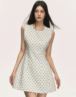 Sleeveless Polka Dot Mini Dress -Modern Wear Shop 4b6579dca57cb1c68c8e6dcdaf91e52d
