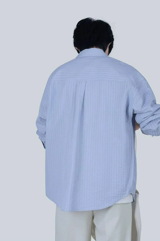 Wide-Striped Button-Down Long Sleeve Shirt 3 Wide-Striped Button-Down Long Sleeve Shirt - Image 3