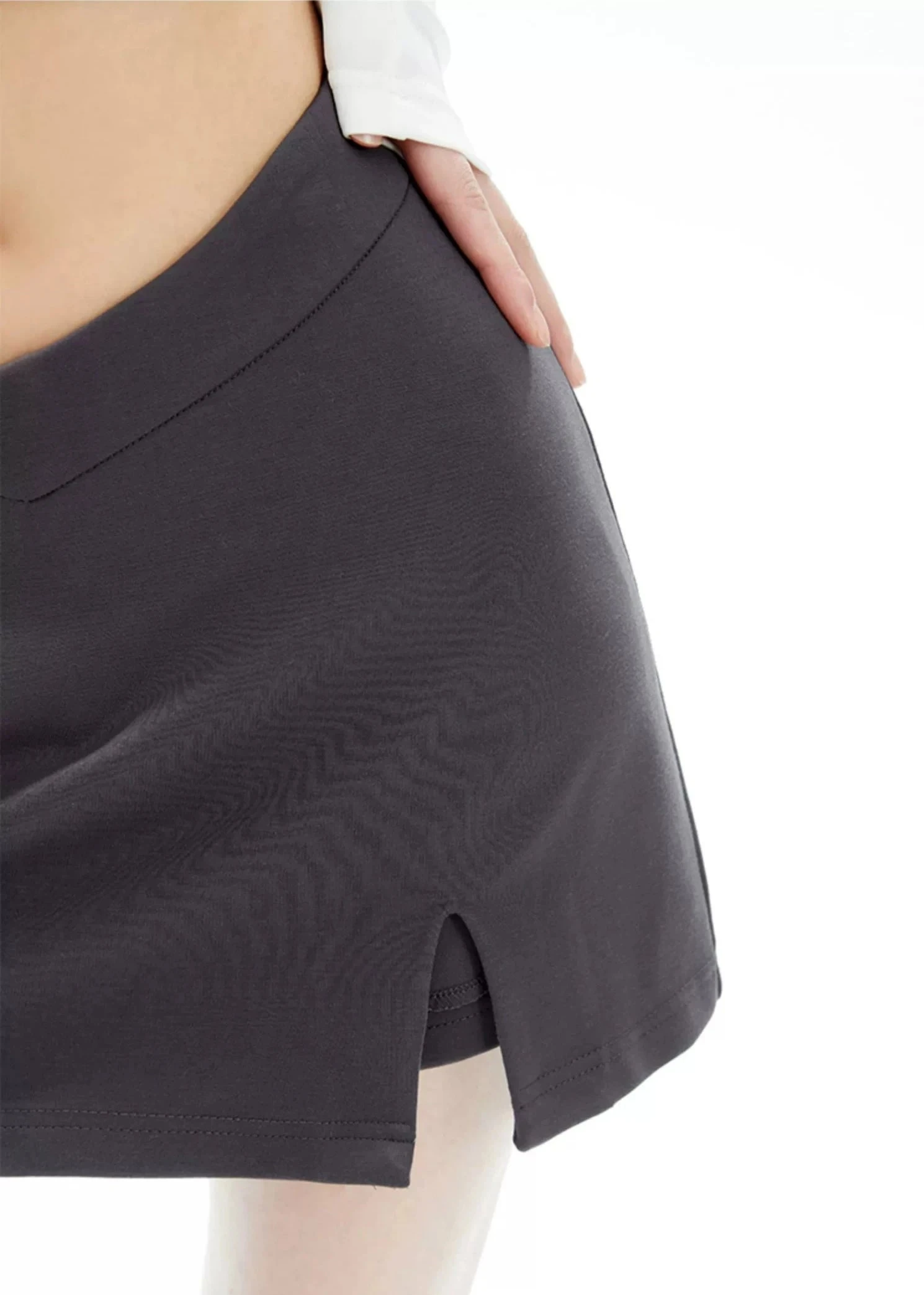 Asymmetric V-Cut Mini Skirt With Side Slit 16 Asymmetric V-Cut Mini Skirt With Side Slit - Image 16