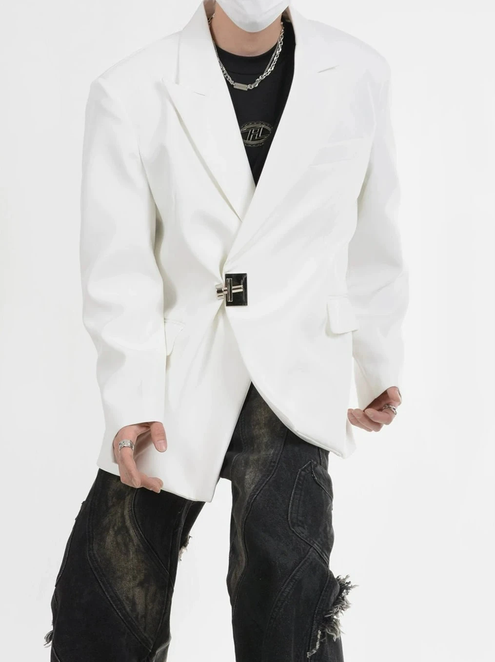 Buckle Detail Oversized Blazer Jacket 12 Buckle Detail Oversized Blazer Jacket - Image 12