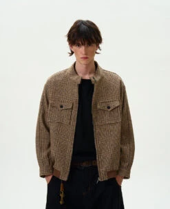 Houndstooth Pattern Zip Jacket With Chest Pockets -Modern Wear Shop 4bfc49c392fc019232dad03ce085de8d