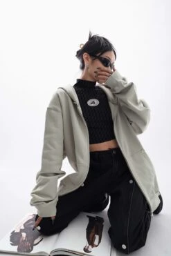 Oversized Studded Zip Hoodie -Modern Wear Shop 4c154b51df6d504cc04db5c2a7ec9ddd