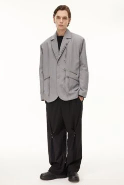 Oversized Single Breasted Blazer With Tassel Zip Details -Modern Wear Shop 4c4e19fd41c0fc4db58c91167be8b056