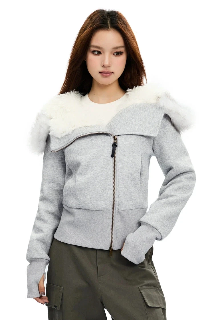 Fleece-Lined Hooded Jacket With Faux Fur Trim 3 Fleece-Lined Hooded Jacket With Faux Fur Trim - Image 3