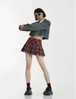 Plaid Tiered Pleated Mini Skirt -Modern Wear Shop 4ca34515c8ed473588cce2a5b34aa8e7