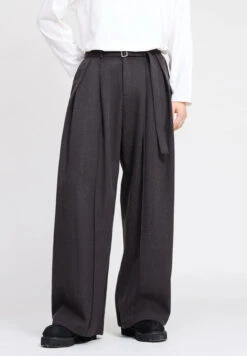 Wide Leg Multi-Pleated Trousers With Belt Detail -Modern Wear Shop 4d0973de93b1ceab8303eb3d793c85b9
