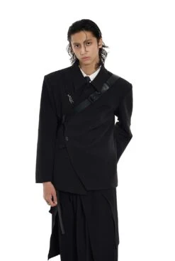 Asymmetric Button-Up And Metal Clasp Structured Blazer Jacket 24 Asymmetric Button-Up And Metal Clasp Structured Blazer Jacket -Modern Wear Shop 4d2698d5d64f3182b27b61080d793f10