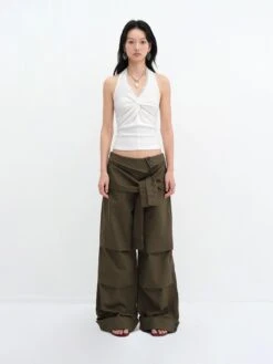 Halter Neck Lace Trim Twist Front Top -Modern Wear Shop 4d4111ceb112f1370a316055efa20727