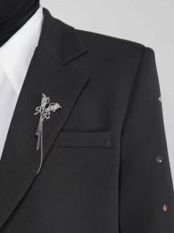 Structured Mid Crop Blazer With Metal Stud Details -Modern Wear Shop 4dc9faa6ab4031d870a09c6308e34a13