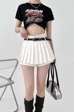 Pleated Skort Mini Skirt -Modern Wear Shop 4e777b642b7329e81af70eabd738f16c