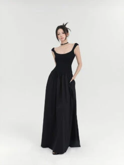 Sleeveless Vintage Square Neckline Maxi Dress -Modern Wear Shop 4e7adf050c35dc2be8fa192b6b034745