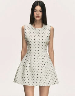 Sleeveless Polka Dot Mini Dress