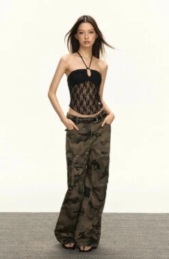 Lace Overlay Mesh Halter Neck Crop Top -Modern Wear Shop 4ec48907325a2b571500eda00348e2e3