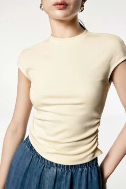 Ruched Side Short Sleeve Baby Tee 23 Ruched Side Short Sleeve Baby Tee -Modern Wear Shop 4f33f91ec42156835f3c8b44f2639e50