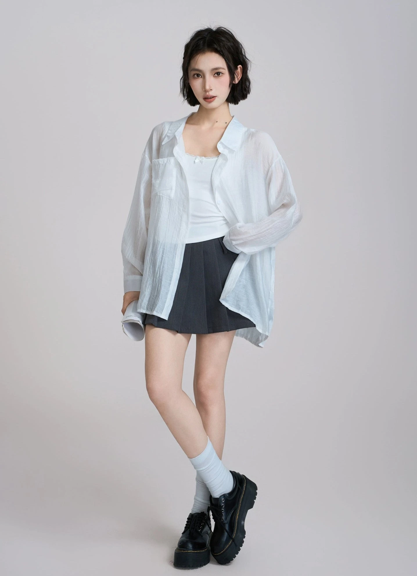 Sheer Floral Tie-Back Long Sleeve Shirt 4 Sheer Floral Tie-Back Long Sleeve Shirt - Image 4