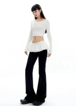Bell Bottom Ruffle Waistband Skirt-Pants -Modern Wear Shop 4f64512a20cd333dba882786671af93c