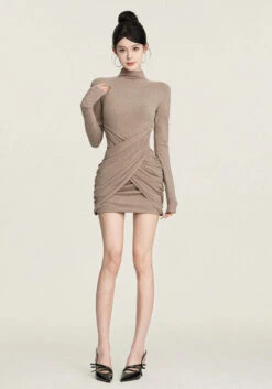Turtleneck Ruched Criss Cross Long Sleeve Mini Dress 15 Turtleneck Ruched Criss Cross Long Sleeve Mini Dress -Modern Wear Shop 4f702410bafa063a9f0934fc9b90c4c6