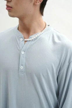 Textured Long Sleeve Lightweight Henley Top -Modern Wear Shop 4f72d747a3f5fe0df535121ac6a4dee6