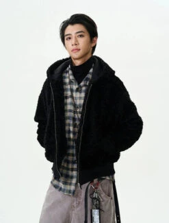 Mid-Crop Sherpa Hooded Zip Jacket -Modern Wear Shop 4fd2e84dfd511be70b83556fec7fe1bc