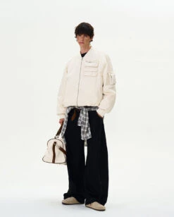 Drop Shoulder Oversized Bomber Jacket With Sleeve Zip Pocket -Modern Wear Shop 500a07fc726e1f32b71f29cbfeb7a1c7