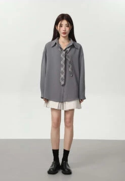 Oversized Long Sleeve Button Shirt -Modern Wear Shop 500b4fc8e21755faa8fe9149b8314059