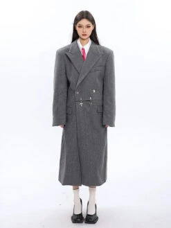 Long Double-Breasted Coat With Silver Accents 26 Long Double-Breasted Coat With Silver Accents -Modern Wear Shop 5028829b67cf3fb1d2bd1e1e9fe32580